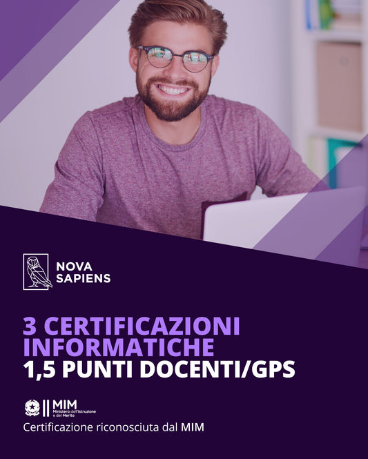 3 Certificazioni Informatiche Online: 1,5 Punti Docenti/GPS