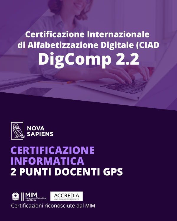 1 PUNTO GPS -  DigComp 2.2  Certificazione Digitale Accreditata Accredia + Corso in Omaggio - (Senza Bocciatura)
