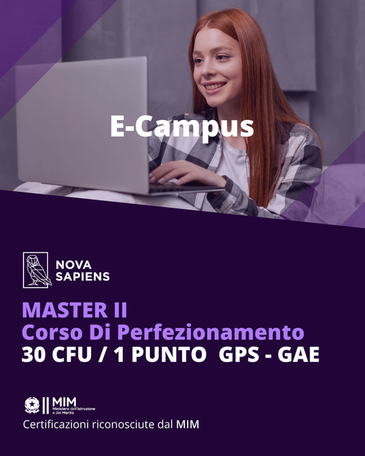 Master/CDP eCampus 30 CFU – Percorso Accelerato di 3 Mesi per Docenti Abilitati e Specializzati
